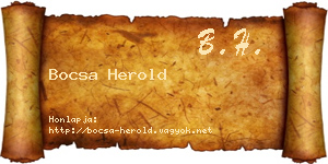 Bocsa Herold névjegykártya